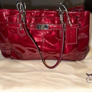 Coach Red Patent Leather Shoulder Bag